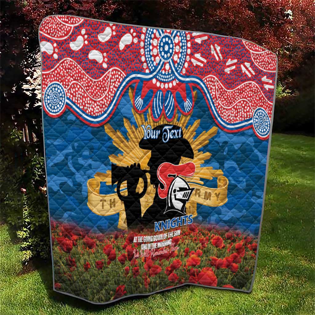 Personalised Knights Rugby ANZAC Day Quilt Last Post Poppy We Will Remember Them