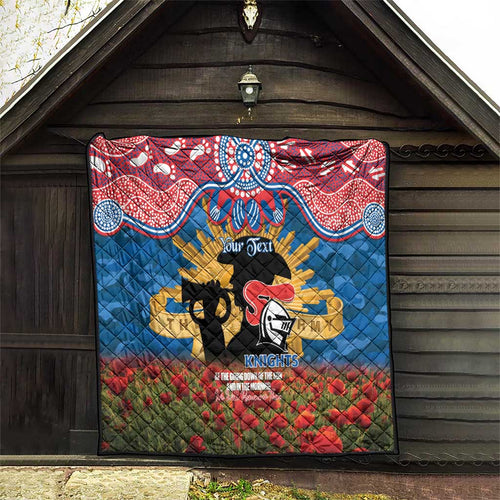 Personalised Knights Rugby ANZAC Day Quilt Last Post Poppy We Will Remember Them