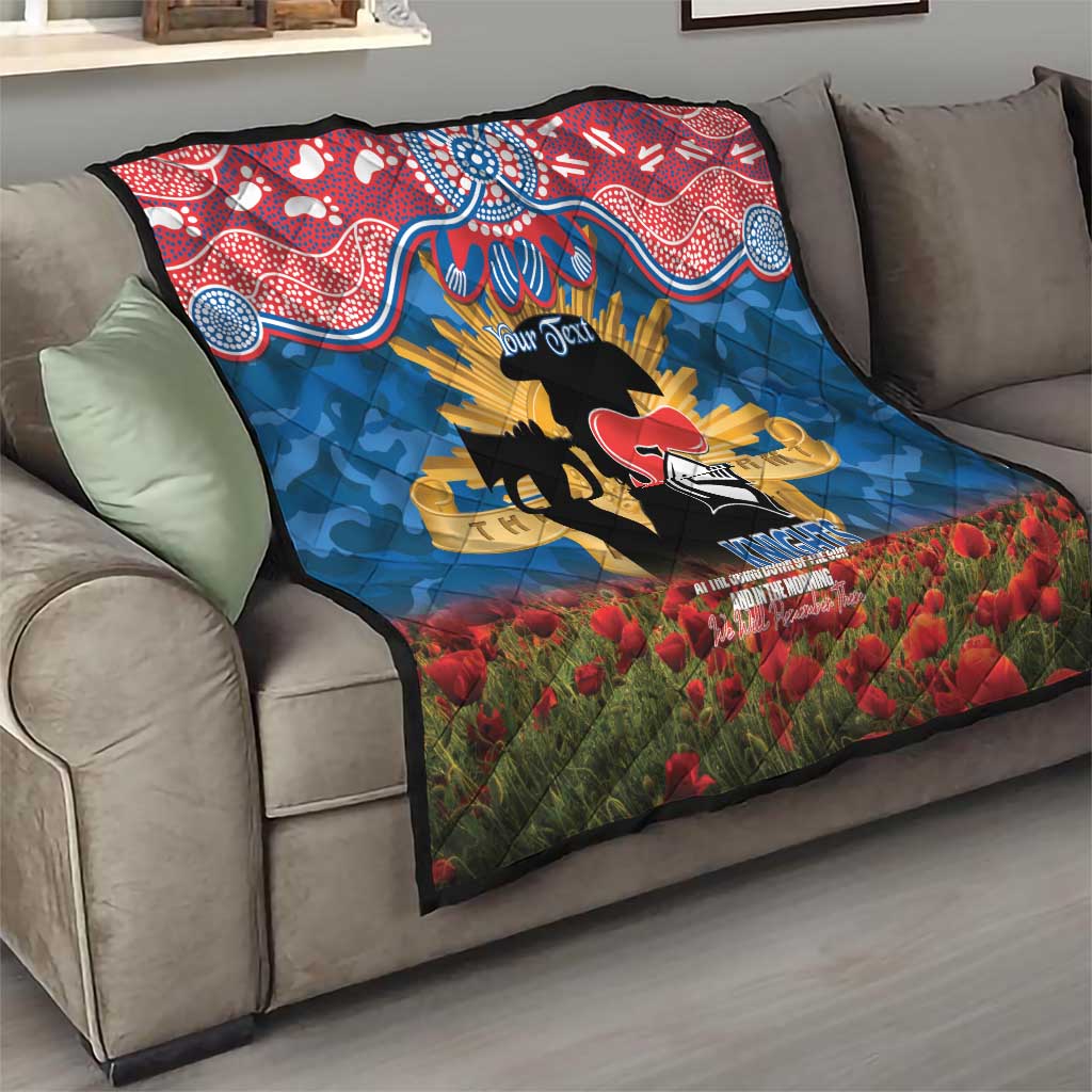 Personalised Knights Rugby ANZAC Day Quilt Last Post Poppy We Will Remember Them