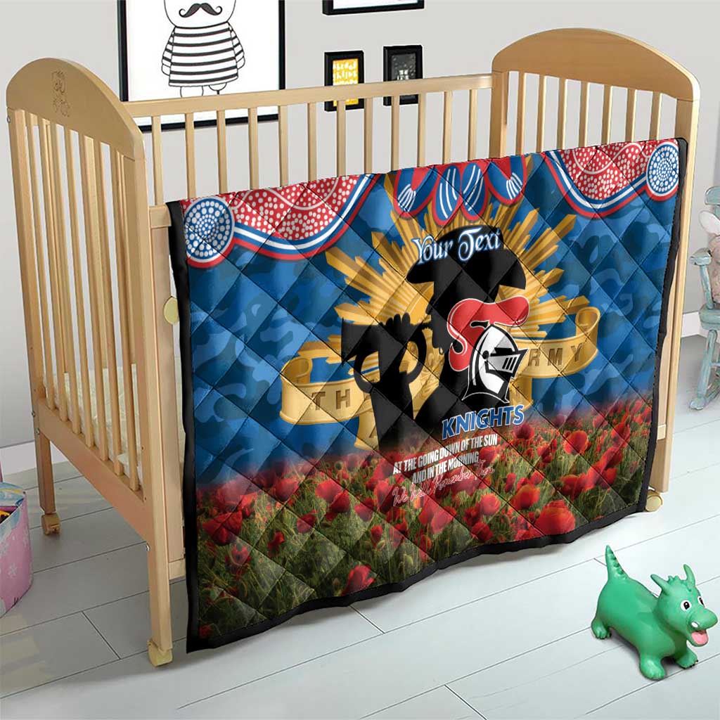 Personalised Knights Rugby ANZAC Day Quilt Last Post Poppy We Will Remember Them