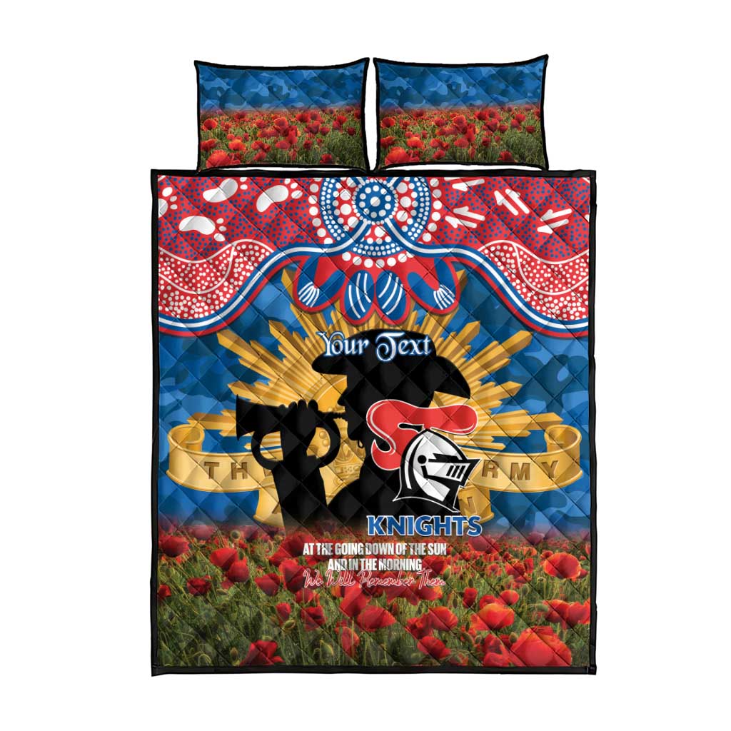 Personalised Knights Rugby ANZAC Day Quilt Bed Set Last Post Poppy We Will Remember Them