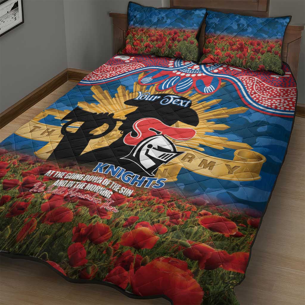 Personalised Knights Rugby ANZAC Day Quilt Bed Set Last Post Poppy We Will Remember Them