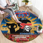Personalised Knights Rugby ANZAC Day Round Carpet Last Post Poppy We Will Remember Them