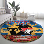 Personalised Knights Rugby ANZAC Day Round Carpet Last Post Poppy We Will Remember Them