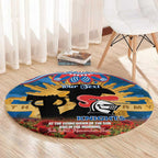 Personalised Knights Rugby ANZAC Day Round Carpet Last Post Poppy We Will Remember Them