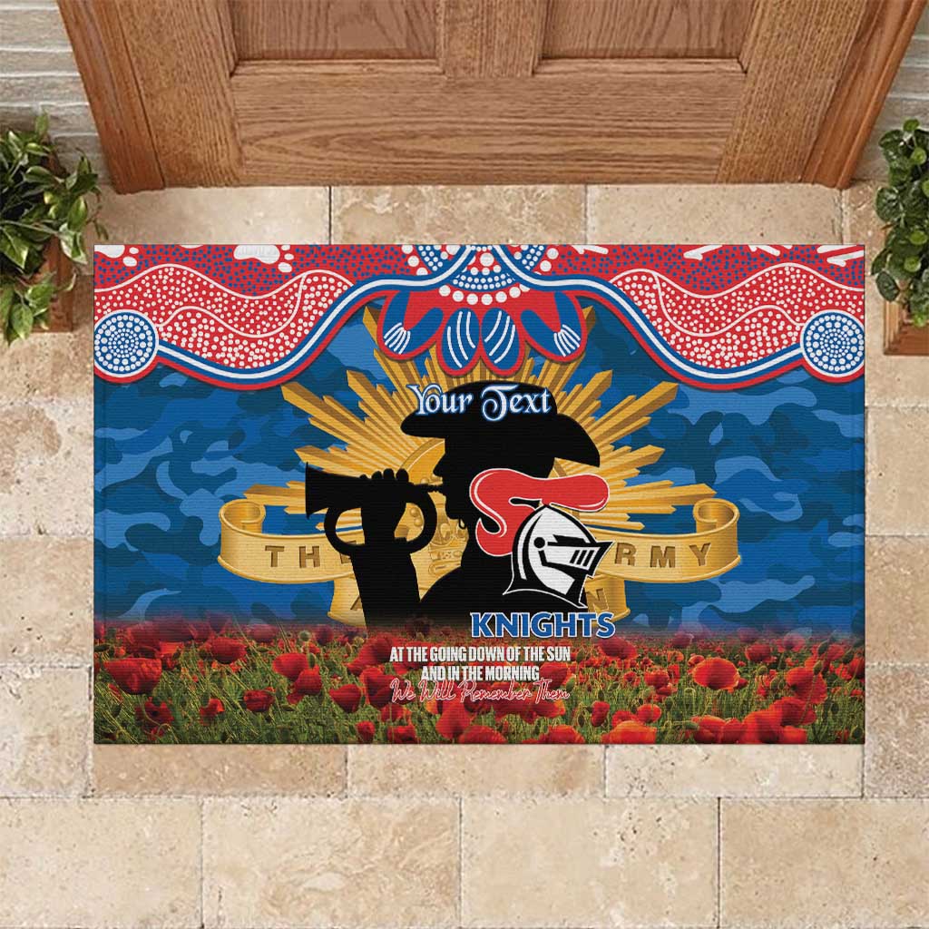 Personalised Knights Rugby ANZAC Day Rubber Doormat Last Post Poppy We Will Remember Them