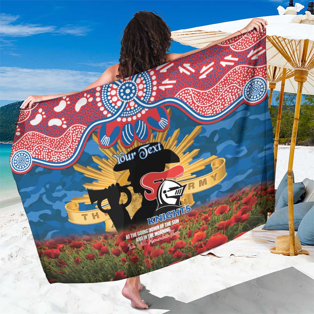 Personalised Knights Rugby ANZAC Day Sarong Last Post Poppy We Will Remember Them