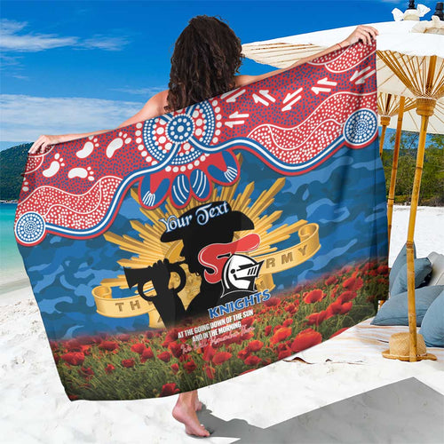 Personalised Knights Rugby ANZAC Day Sarong Last Post Poppy We Will Remember Them
