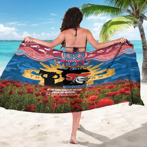 Personalised Knights Rugby ANZAC Day Sarong Last Post Poppy We Will Remember Them
