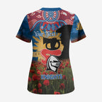 Personalised Knights Rugby ANZAC Day Scrub Top Last Post Poppy We Will Remember Them