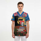 Personalised Knights Rugby ANZAC Day Scrub Top Last Post Poppy We Will Remember Them