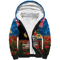 Personalised Knights Rugby ANZAC Day Sherpa Hoodie Last Post Poppy We Will Remember Them