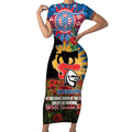 Personalised Knights Rugby ANZAC Day Short Sleeve Bodycon Dress Last Post Poppy We Will Remember Them