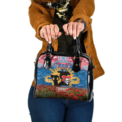 Personalised Knights Rugby ANZAC Day Shoulder Handbag Last Post Poppy We Will Remember Them
