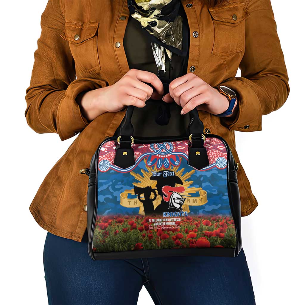 Personalised Knights Rugby ANZAC Day Shoulder Handbag Last Post Poppy We Will Remember Them