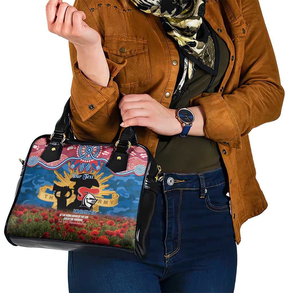 Personalised Knights Rugby ANZAC Day Shoulder Handbag Last Post Poppy We Will Remember Them