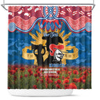 Personalised Knights Rugby ANZAC Day Shower Curtain Last Post Poppy We Will Remember Them