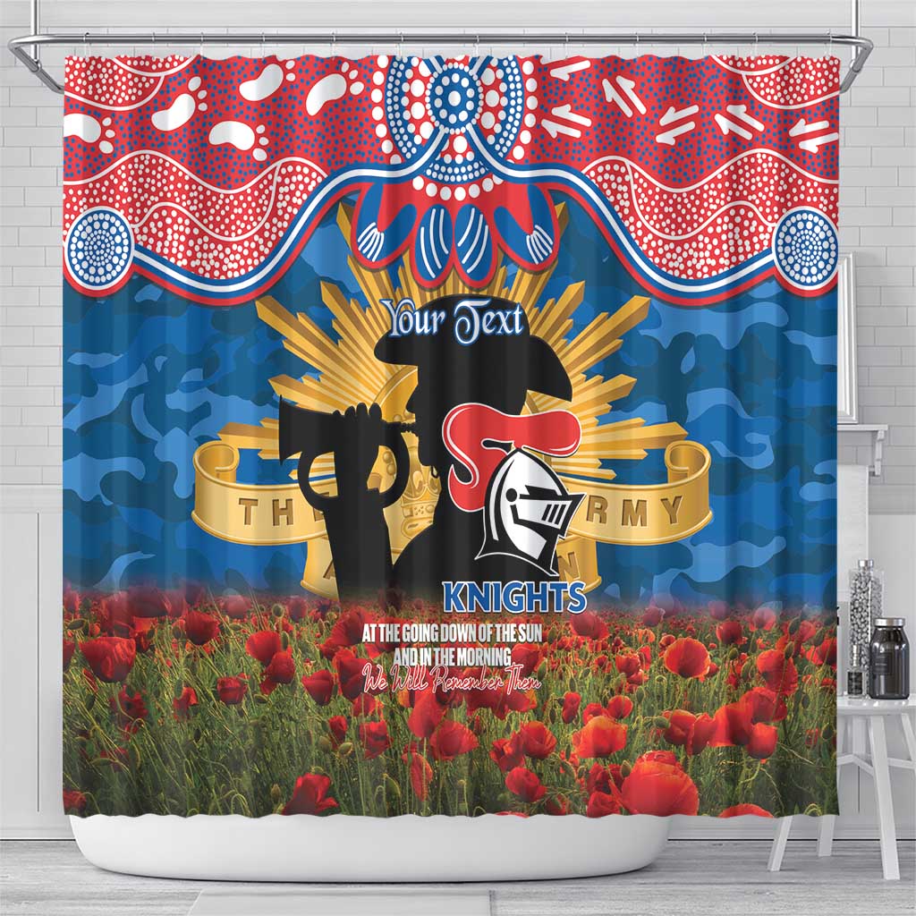 Personalised Knights Rugby ANZAC Day Shower Curtain Last Post Poppy We Will Remember Them