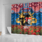 Personalised Knights Rugby ANZAC Day Shower Curtain Last Post Poppy We Will Remember Them