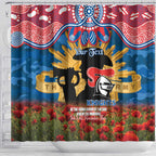 Personalised Knights Rugby ANZAC Day Shower Curtain Last Post Poppy We Will Remember Them
