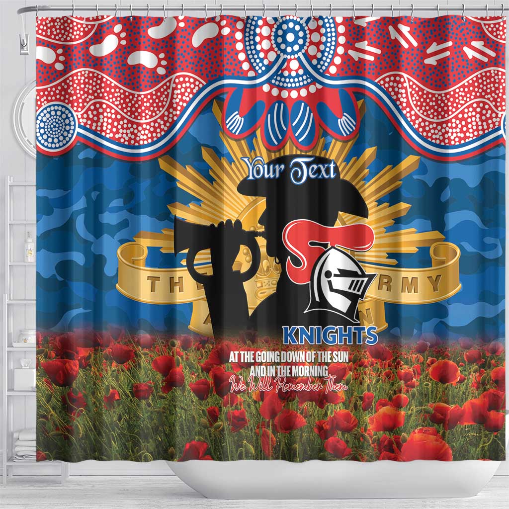 Personalised Knights Rugby ANZAC Day Shower Curtain Last Post Poppy We Will Remember Them