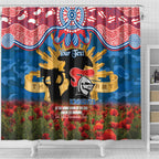 Personalised Knights Rugby ANZAC Day Shower Curtain Last Post Poppy We Will Remember Them