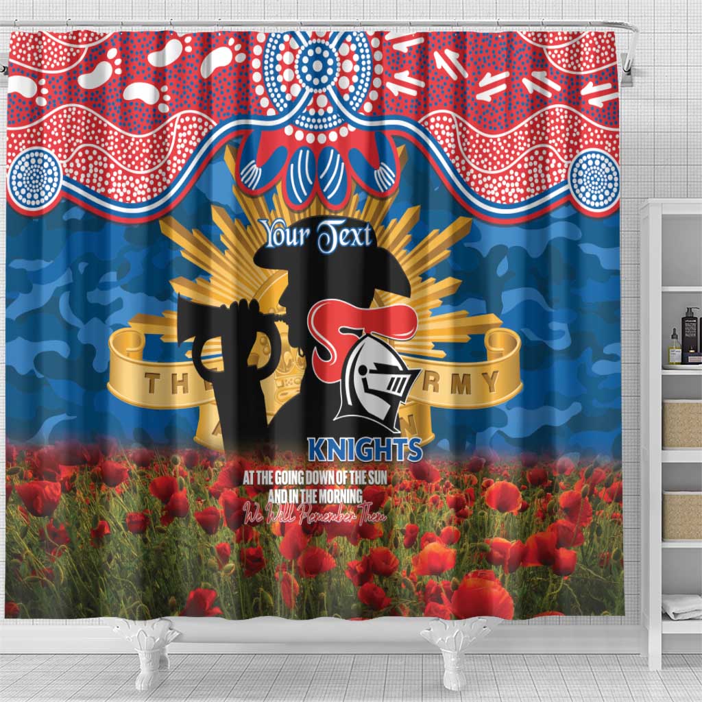 Personalised Knights Rugby ANZAC Day Shower Curtain Last Post Poppy We Will Remember Them