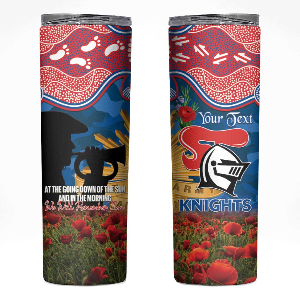 Personalised Knights Rugby ANZAC Day Skinny Tumbler Last Post Poppy We Will Remember Them