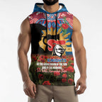 Personalised Knights Rugby ANZAC Day Sleeveless Hoodie Last Post Poppy We Will Remember Them