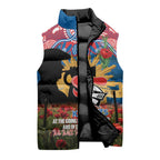 Personalised Knights Rugby ANZAC Day Sleeveless Puffer Jacket Last Post Poppy We Will Remember Them