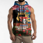 Personalised Knights Rugby ANZAC Day Sleeveless Zip Hoodie Last Post Poppy We Will Remember Them