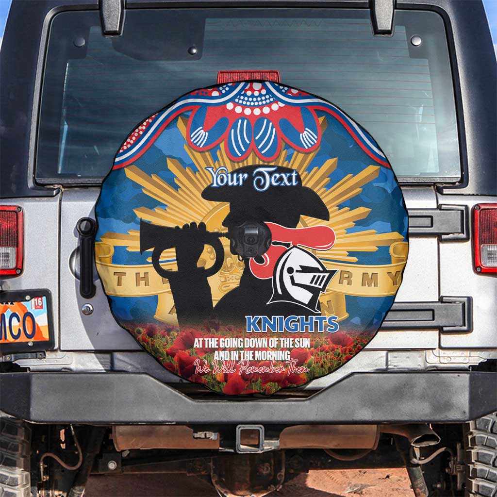 Personalised Knights Rugby ANZAC Day Spare Tire Cover Last Post Poppy We Will Remember Them