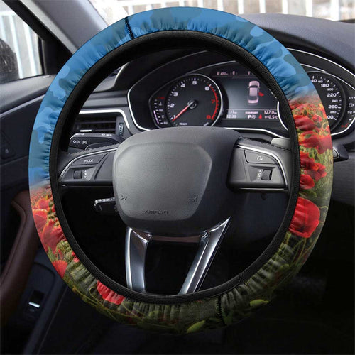 Knights Rugby ANZAC Day Steering Wheel Cover Last Post Poppy We Will Remember Them