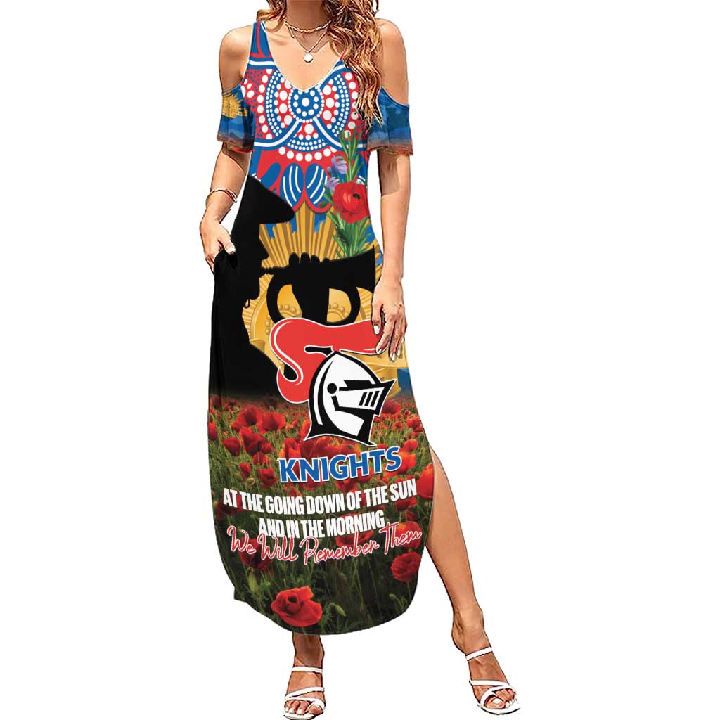 Personalised Knights Rugby ANZAC Day Summer Maxi Dress Last Post Poppy We Will Remember Them