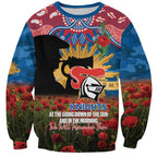 Personalised Knights Rugby ANZAC Day Sweatshirt Last Post Poppy We Will Remember Them