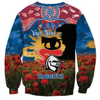 Personalised Knights Rugby ANZAC Day Sweatshirt Last Post Poppy We Will Remember Them