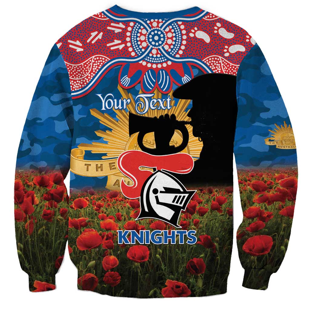 Personalised Knights Rugby ANZAC Day Sweatshirt Last Post Poppy We Will Remember Them