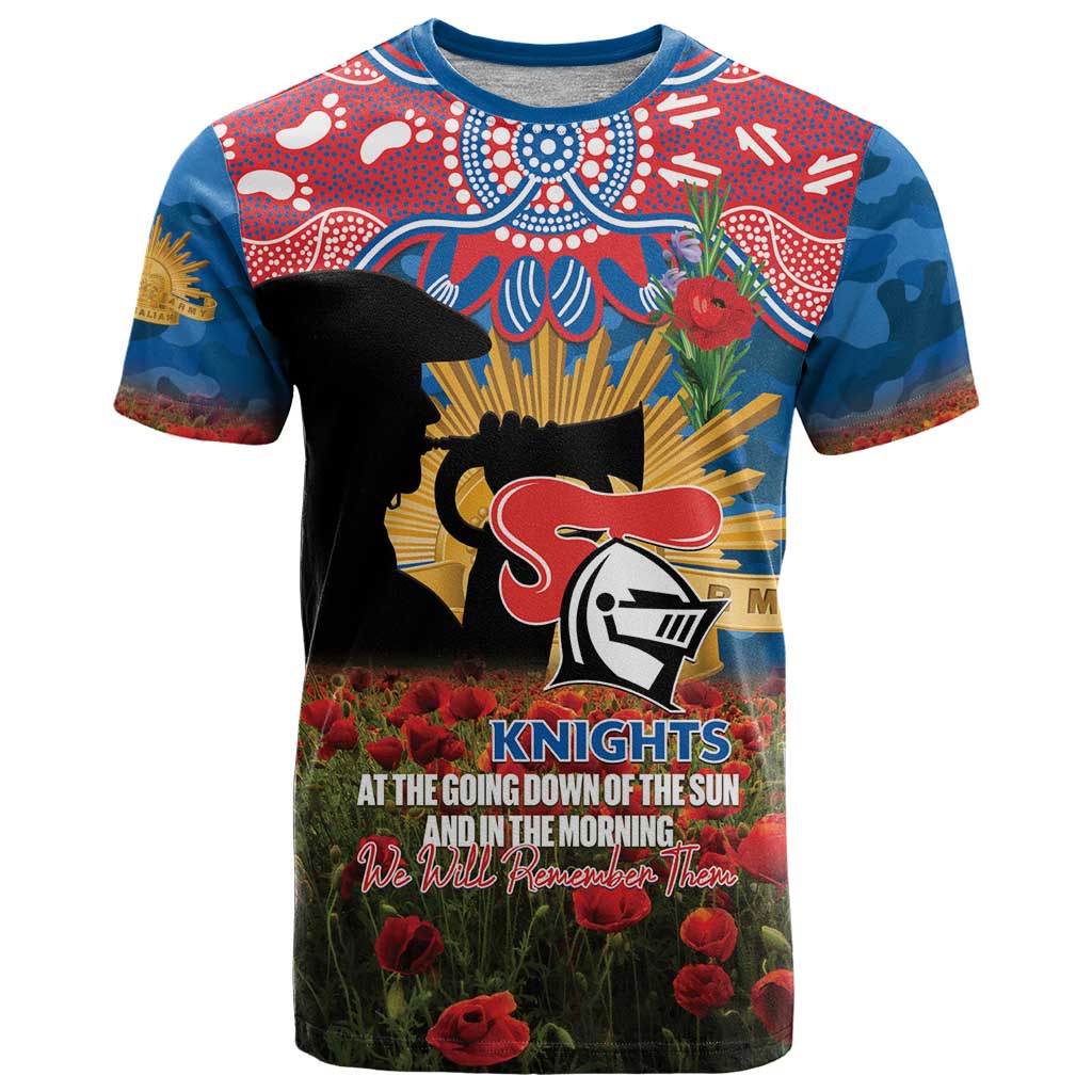 Personalised Knights Rugby ANZAC Day T Shirt Last Post Poppy We Will Remember Them