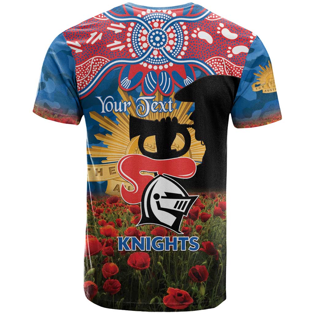 Personalised Knights Rugby ANZAC Day T Shirt Last Post Poppy We Will Remember Them