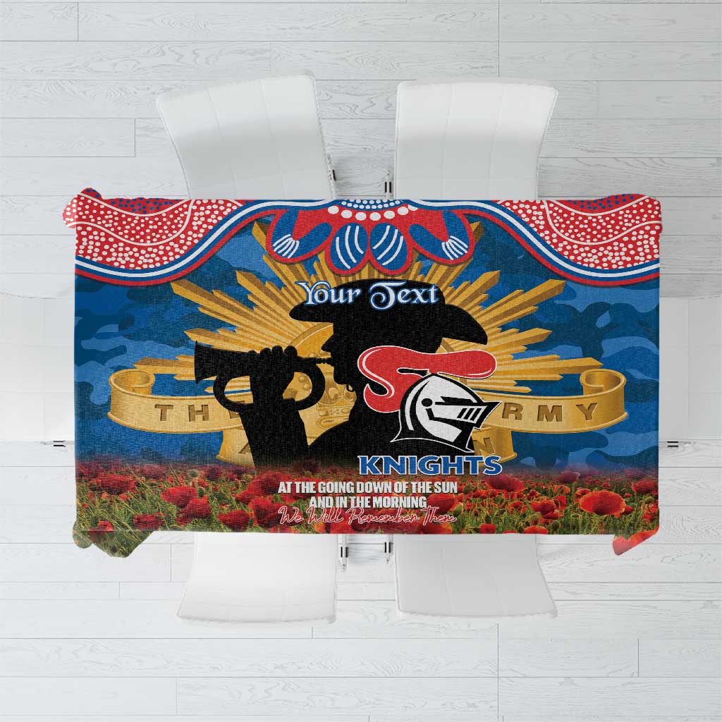 Personalised Knights Rugby ANZAC Day Tablecloth Last Post Poppy We Will Remember Them