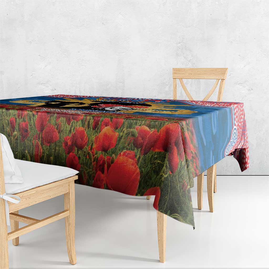 Personalised Knights Rugby ANZAC Day Tablecloth Last Post Poppy We Will Remember Them