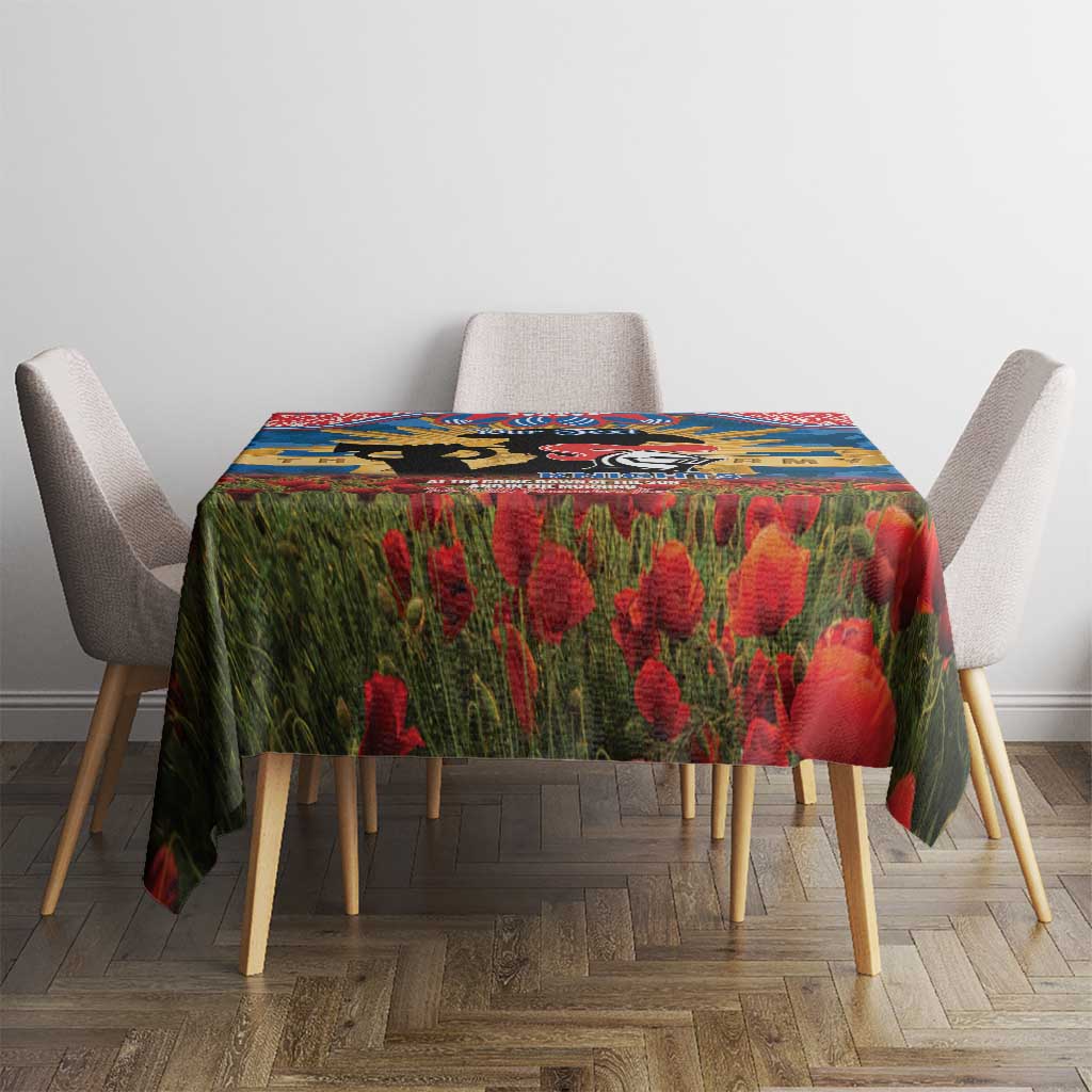 Personalised Knights Rugby ANZAC Day Tablecloth Last Post Poppy We Will Remember Them