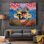 Personalised Knights Rugby ANZAC Day Tapestry Last Post Poppy We Will Remember Them