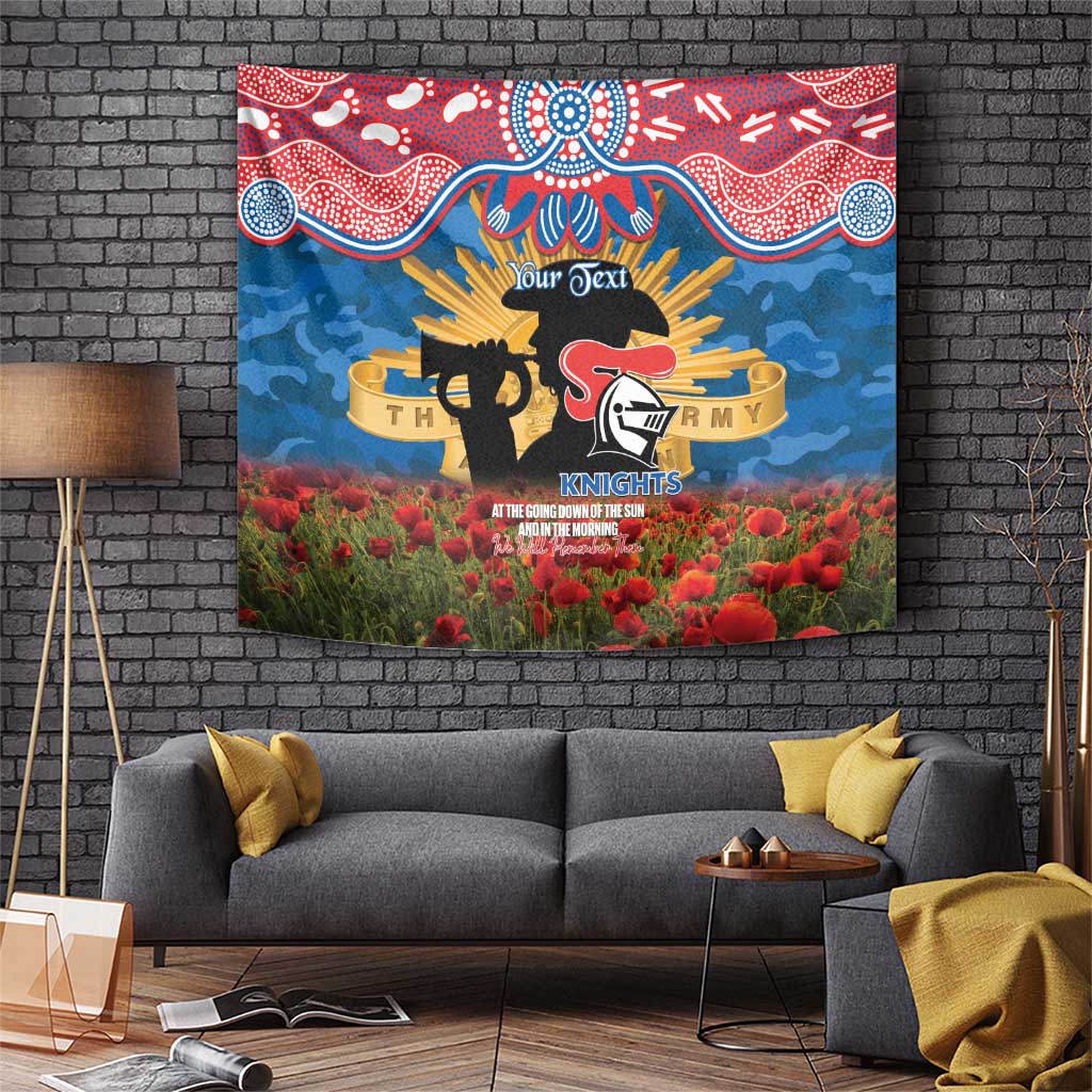 Personalised Knights Rugby ANZAC Day Tapestry Last Post Poppy We Will Remember Them