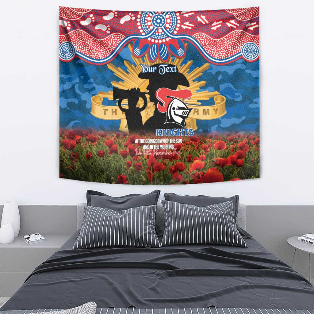 Personalised Knights Rugby ANZAC Day Tapestry Last Post Poppy We Will Remember Them