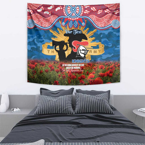 Personalised Knights Rugby ANZAC Day Tapestry Last Post Poppy We Will Remember Them