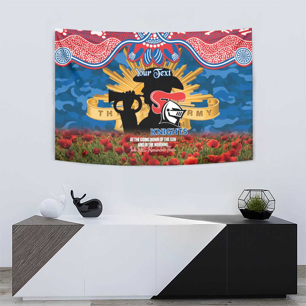 Personalised Knights Rugby ANZAC Day Tapestry Last Post Poppy We Will Remember Them