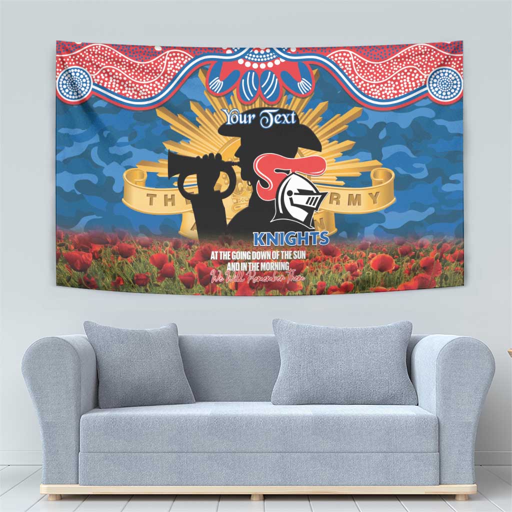 Personalised Knights Rugby ANZAC Day Tapestry Last Post Poppy We Will Remember Them