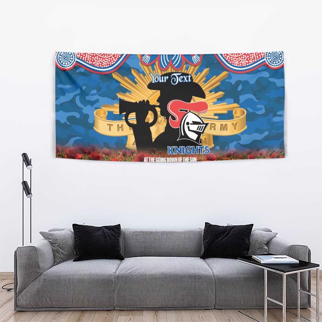 Personalised Knights Rugby ANZAC Day Tapestry Last Post Poppy We Will Remember Them