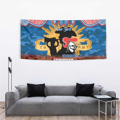 Personalised Knights Rugby ANZAC Day Tapestry Last Post Poppy We Will Remember Them